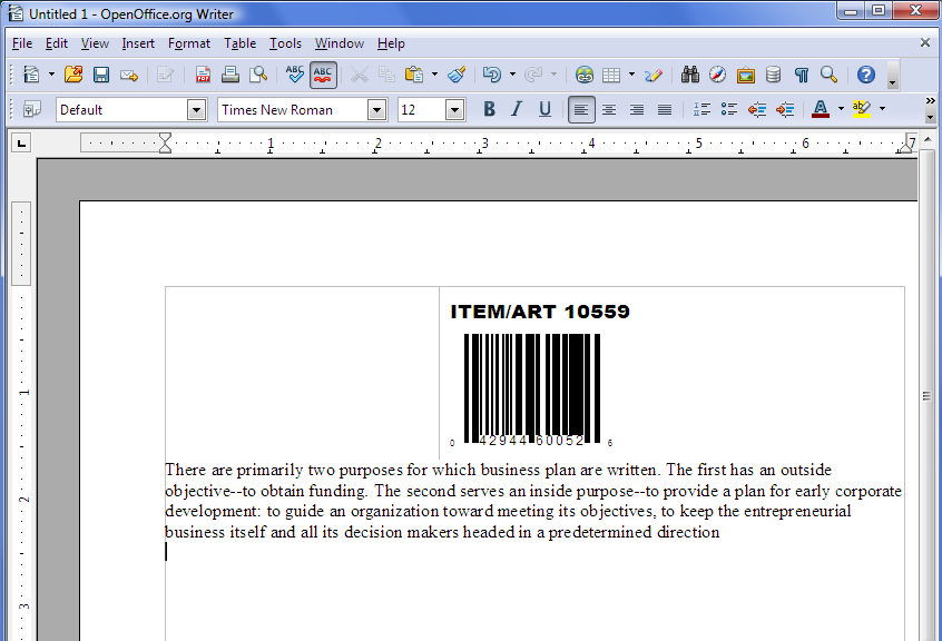 open office writer. Adding Barcodes to Open Office